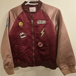 The Children's Place Kids Burgundy and Tan Jacket with Patches Size XXL / TTG 16